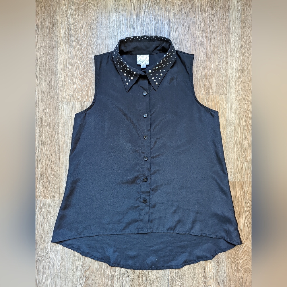 Disney's D - Signed Girls Size L  rhinestone collar sleeveless Blouse